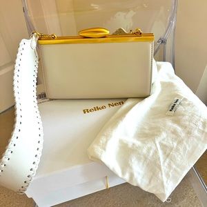 Authentic Reike Nen white leather shoulder bag/clutch.
